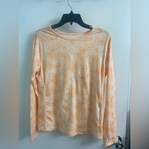 Hang Ten UV Protection Peach Floral-Print Long Sleeve Top